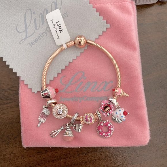Linx Rose Gold Snake Chain Bracelet with Sweets Themed Charms - Picture 6 of 9